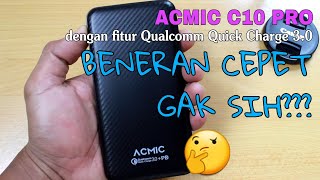 Test Power Bank Acmic C10Pro dengan Qualcomm Quick Charge 30 [upl. by Olegnaleahcim]