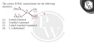 The correct IUPAC nomenclature for the following alcohol is [upl. by Ennaillek707]