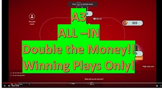 A3 All In BOVADA Poker Gameplay  How to double your money Texas Holdem Poker NO LIMT [upl. by Andie]