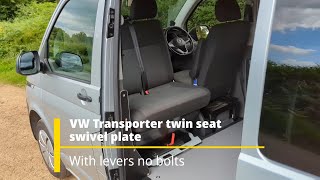 Volkswagen Transporter twin seat swivel plate with levers no bolts [upl. by Prudie]