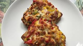 Cheese and vegetable bread pizza recipe [upl. by Marb]