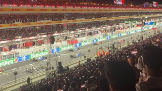 Start of the 2023 Las Vegas Grand Prix from the stands [upl. by Weikert]