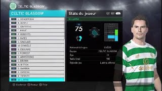 PES 2018 CELTIC FC created players stats [upl. by Ekrub]