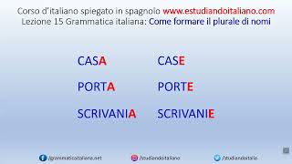 Il plurale dei nomi italiani  Lezione 15 – Unita 4  grammatica italiana  corso di italiano [upl. by Gschu]