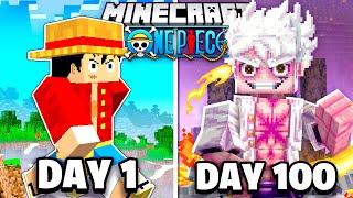 I Survived 100 Days In Minecraft As Gear 5 Luffy [upl. by Neyuq]