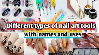 💅 Different types of nail art tools with names and uses  Nail art designs 💅 [upl. by Etteve]