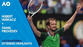 Hubert Hurkacz v Daniil Medvedev Extended Highlights  Australian Open 2024 Quarterfinal [upl. by Aynatan85]