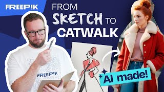 Are you a FASHION DESIGNER Bring your sketch to life with Freepik AI [upl. by Nahtannoj427]