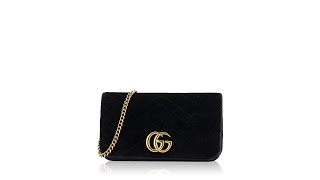 Gucci GG Marmont Velvet Matelasse Mini Bag Black [upl. by Fanchette]