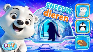 Dierengeluiden met Pretlettertjes • Wie Zit Daar Verstopt Sneeuw DierenPRET [upl. by Alicec]