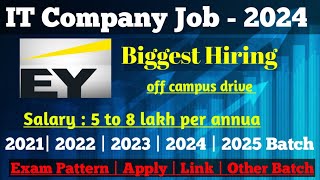 Off Campus drive 2025 2024 2023 2022 Batch  Salary 5 to 8 LPA  EY Hiring  ESPARKBIZ Job [upl. by Osher728]