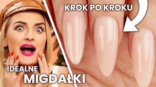 Idealne paznokcie migdałki  jak zrobić  Przedłużanie paznokci żelem krok po kroku  Indigo Nails [upl. by Gnilrad]