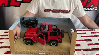 Unboxing Rastar RC auto Jeep Wrangler Rubicon 114 červená [upl. by Martell]