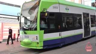 London trams in a pedestrianized zone [upl. by Yunick427]