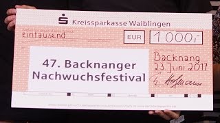 47 Backnanger Nachwuchsfestival 2017 Preisverleihung [upl. by Elamef]