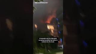 SHOCK moment helicopter crashes into hotel [upl. by Eanel105]