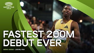 Erriyon Knighton storms to fastest indoor 200m debut in history 🔥  World Indoor Tour 2024 [upl. by Lochner]