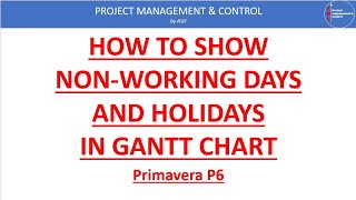 How to show Non Working Days amp Holidays in Primavera P6 [upl. by Adnamra]