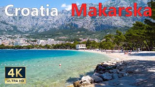 Makarska Dalmatia Croatia 🇭🇷 4K Beach and Promenade Walking Tour [upl. by Amalita877]