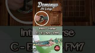 Demonyo  JK Labajo  Guitar Chords Tutorial  IntroVerse [upl. by Samale]