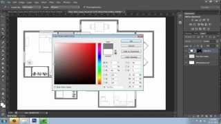 Adobe Photoshop  Rendering a Floor Plan  Part 2  Walls and Layers  Brooke Godfrey [upl. by Negrom129]