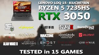 NEW LENOVO LOQ RYZEN 5 7235HS  RTX 3050 GAMING BENCHMARK TEST  Tested in 15 Games [upl. by Weidner]