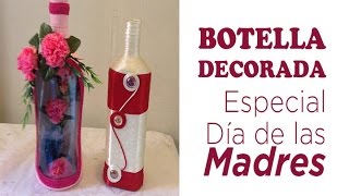 Decoración de Botella con Flores [upl. by Jordana]