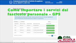 Tutorial Importazione Servizi Domanda GPS Docenti 2020 [upl. by Nilek56]