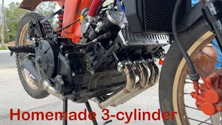 I made a 3 Cylinder engine used from the old engine to put together [upl. by Feil]