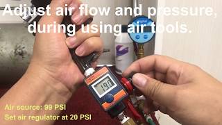 How to set LEMATEC 14quot Digital Air Flow Regulator with Locking for spray gun [upl. by Dodwell]