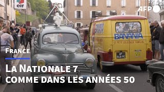 Nationale 7 Lapalisse retrouve ses embouteillages de lété des années 50  AFP [upl. by Eb830]