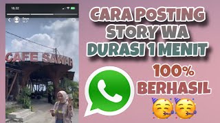 CARA UPDATE STATUS WHATSAPP DURASI 1 MENIT [upl. by Sybila437]