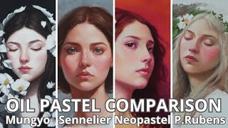 Oil pastel brand comparison  Sennelier Neopastel Mungyo Paul Rubens [upl. by Darbee683]