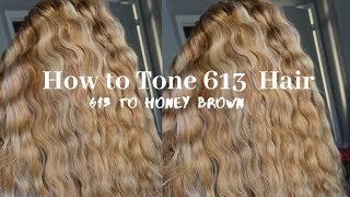 How To tone 613 to honey brownFt highlights 613 to honey brown [upl. by Alcinia]