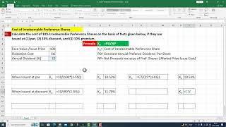 Cost of Irredeemable Preference Shares [upl. by Harrod]