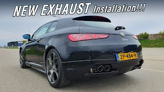 Alfa Romeo Brera NEW EXHAUST installation [upl. by Deehsar]