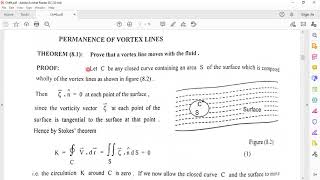 Helmholtz vorticity theorem  Fluid Mechanics II  Prof Maqsood Ali Abbas [upl. by Ytsrik940]