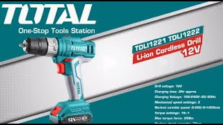 TOTAL 12V Liion Cordless Drill TDLI1221 TDLI1222 [upl. by Retsevel661]