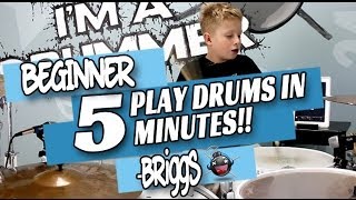 How to Play Drums in 5 Minutes Beginner Drum Lesson [upl. by Falk]