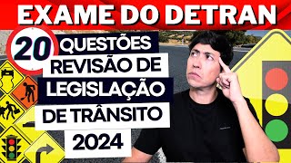 SIMULADO DO DETRAN 2024  REVISÃO DE 20 QUESTÕES  PROVA LEGISLAÇÃO DE TRÂNSITO DO DETRAN 2024 [upl. by Law882]