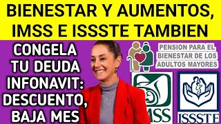 Aumentos Bienestar 2024 IMSS ISSSTE e Infonavit  Descuentos y Congela Tu Deuda [upl. by Iahk209]