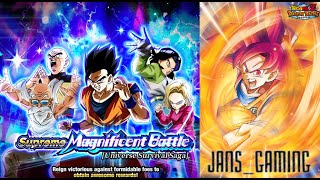 LEGENDARY EXISTENCE MISSION NO ITEMS vs SUPREME MAGNIFICENT SSBE VEGETA DBZ Dokkan Battle [upl. by Nillad]