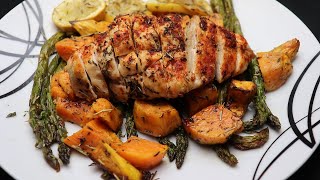 PERFECT BAKED OVEN CHICKEN AND SWEET POTATOES RECIPE  VERY QUICK AND TASTY [upl. by Natfa]