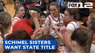 Schimel sisters hope to bring 3A girls basketball state trophy to Corbett HS [upl. by Yelserp612]