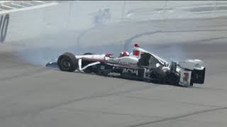 Helio Castroneves Incident At Pocono Raceway [upl. by Rialc]