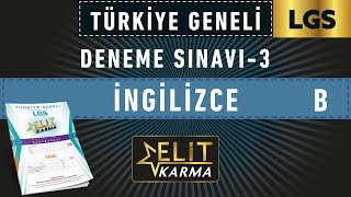 ELİT KARMA YAYINLARI TÜRKİYE GENELİ DENEME SINAVI 3  LGS SÖZEL İNGİLİZCE B [upl. by Stephanie951]