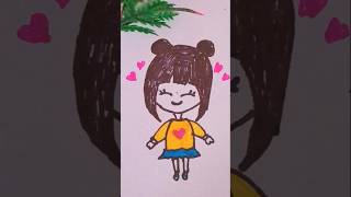 How To Draw A Cute Girl shewali easydrawing [upl. by Kerekes482]