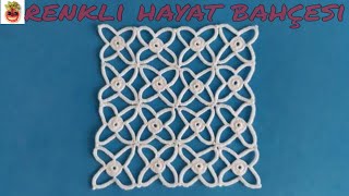 Dantel Kare Motif  Salon ve Oda Takımı  Masa  Sehpa Örtüsü  Anlatımlı Yapılışı  Örgü Dantel [upl. by Yellac]