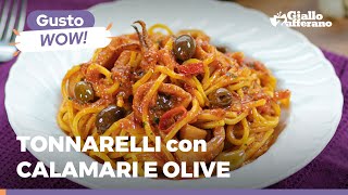 TONNARELLI CON CALAMARI E OLIVE TAGGIASCHE – SUPER SAPORITI E FACILI 😋🦑🫒🍝 [upl. by Eceinehs607]