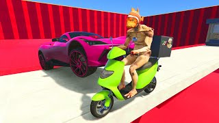 CORRE O TE ATROPELLO EN MOTO DE PIZZA MAS RISAS IMPOSIBLE  GTA 5 ONLINE [upl. by Hultin392]